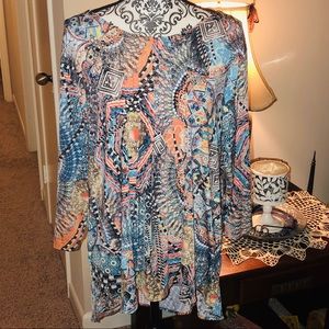 NEW long sleeve abstract blouse for women